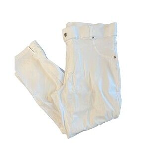 HUE Ankle Slit Essential Denim Capris White Sz XL